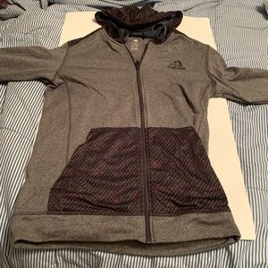 Adidas Climawarm Mens Sz M Full Zip Up Hoodie Sweatshirt Multicolor Hood/Pockets